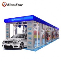 Automatically Tunnelling and drying car washing machine with 9+4 brushes  A6 Sino Star