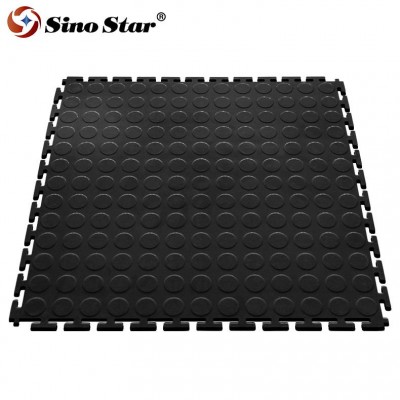 Pvc Interlocking Floor Plastic Floor Tile Heavy Duty Warehouse Tile Slab Floor For Garage 500*500*6mm Shpvc